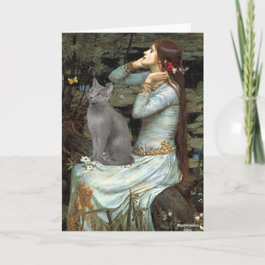 Carte Ophelia - chat bleu russe (Devant)