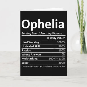 Carte Ophelia Nutrition Nom personnalisé Drôle Noël