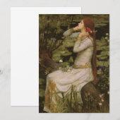 Carte Ophélie par l'étang par John William Waterhouse (Devant / Derrière)
