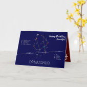 Carte Ophiuchus de constellation zodiaque (Fleur jaune)