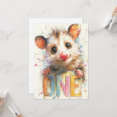 Carte Opossum Birthday Card (Devant/Arrière en situation)