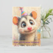Carte Opossum Birthday Card (Debout devant)
