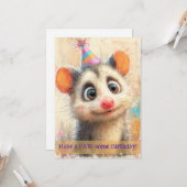 Carte Opossum Birthday Card (Devant/Arrière en situation)