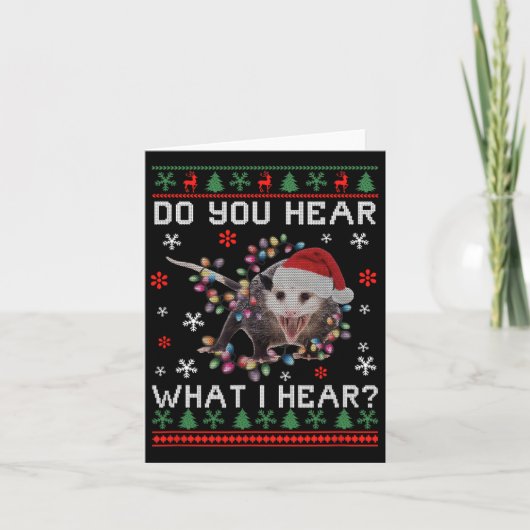 Carte Opossum Noël Entendez-Vous Ce Que J'Entends Noël O (Devant)