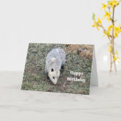 Carte Opossum Photo Anniversaire (Fleur jaune)
