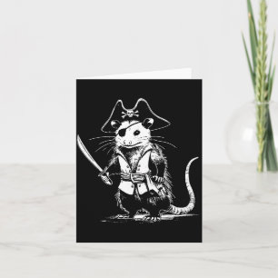 Carte Opossum Pirate Drôle Poubelle Chat Possum Mème