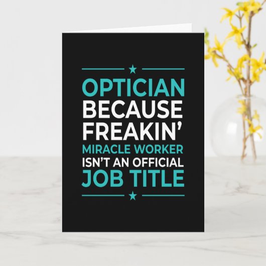 Carte Optician Miracle Worker Optician Lunettes (Fleur jaune)