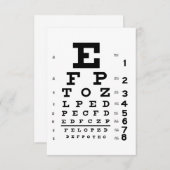 Carte Optométriste pour les graphiques oculaires (Devant / Derrière)