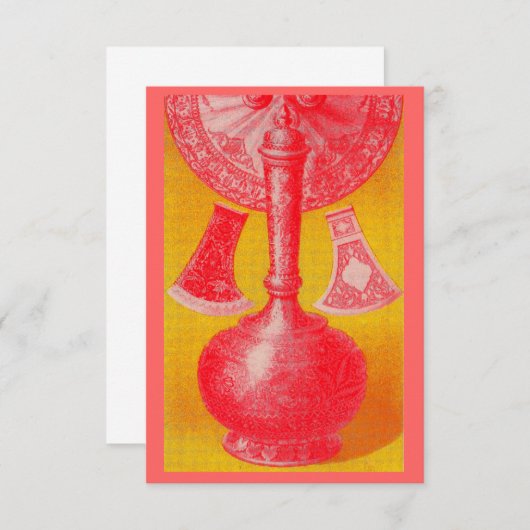 Carte opulente décanteur d'impression mi-victorienne et. (Devant / Derrière)