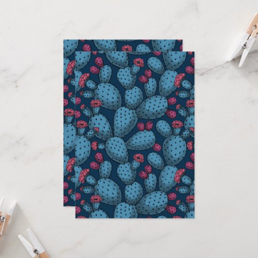 Carte Opuntia en fleurs (Devant/Arrière en situation)