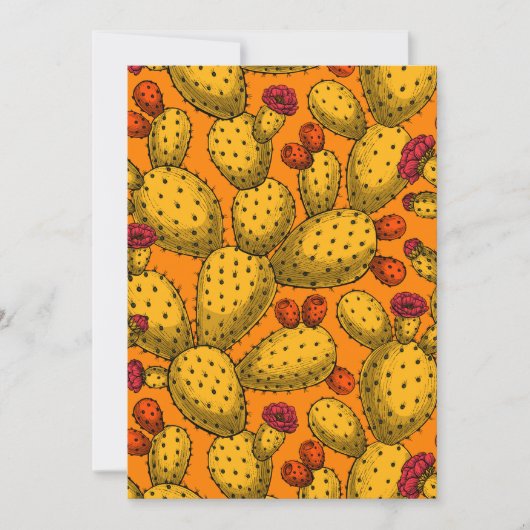 Carte Opuntie de floraison en jaune (Devant)