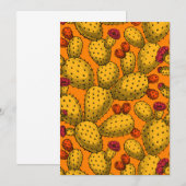Carte Opuntie de floraison en jaune (Devant / Derrière)