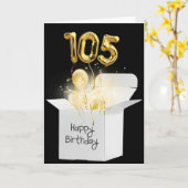 Carte Or 105e Anniversaire Ballons En Boîte Blanche (Fleur jaune)