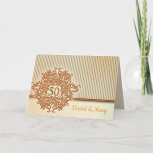 Carte Or, 50e anniversaire de mariage.
