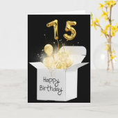 Carte Or 75e Anniversaire Ballons En Boîte Blanche (Fleur jaune)