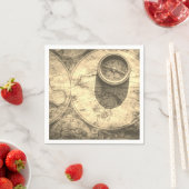 Carte Or Ancien et serviettes en papier de boussol (En situation)