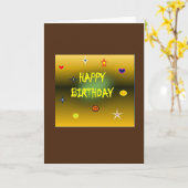carte or anniversaire (Fleur jaune)