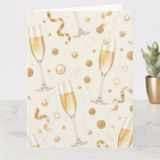 Carte Or Confettis dorés Champagne Luxe | Élégant C