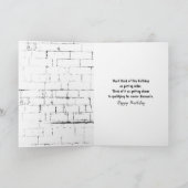 Carte or d'anniversaire récupératrice en t-shirt bleu (Intérieur)