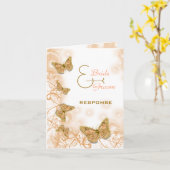 Carte Or doré de mariage fiançailles anniversaire (Fleur jaune)