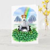 Carte Or du pot O de Fox Terrier de fil (Fleur jaune)