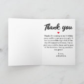 Carte Or élégant et Merci noir d'anniversaire (Intérieur)