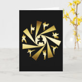 CARTE OR ET ARTS MARTIAUX NOIRS (Fleur jaune)