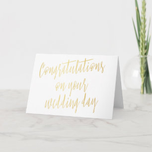 Carte Or "félicitations votre jour du mariage "
