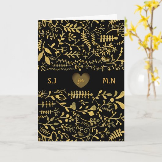 Carte Or floral, Saint-Valentin (Fleur jaune)