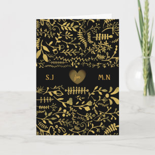 Carte Or floral, Saint-Valentin