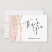 Carte Or ivoire Agate Mariage plat Merci plat (Devant)