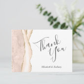 Carte Or ivoire Agate Mariage plat Merci plat (Debout devant)