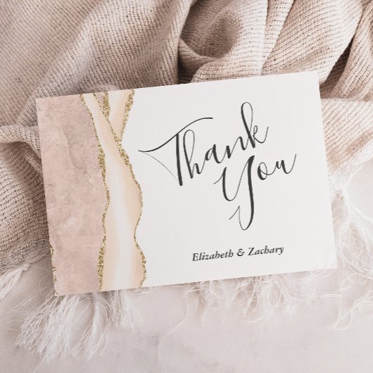 Carte Or ivoire Agate Mariage plat Merci plat