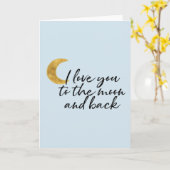 Carte Or je t'aime à la lune (Fleur jaune)