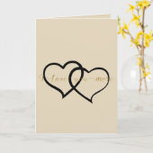 Carte Or je t'aime plus de coeurs (Fleur jaune)