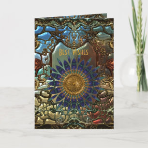 Carte Or Métal Art Nouveau Meilleurs Vœux Annivers