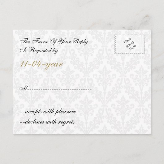 carte or mod mariage rsvp (Dos)