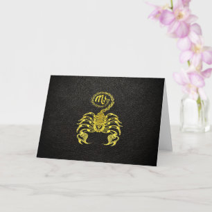 Carte Or Scorpio en cuir