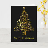 Carte Or, Starry, Arbre de Noël. (Fleur jaune)