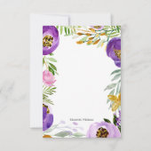 Carte Or Whimsical et ultraviolet violet note florale (Devant)