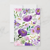 Carte Or Whimsical et ultraviolet violet note florale (Dos)