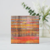 Carte Orange Abstrait Art Invitation (Debout devant)