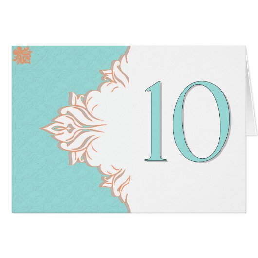 Carte orange bleue 10 de nombre de Tableau de (Devant Horizontal)