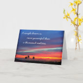 Carte Orange Blue Sunset Single Dream Puissant Devis (Fleur jaune)