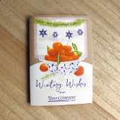 Carte Orange, Blue Winter Christmas Oranges Company Logo