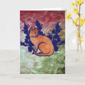 Carte Orange Cat Peinture Mister Wumps (Fleur jaune)