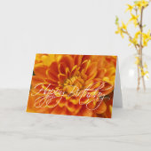 Carte Orange Chrysanthemum Joyeux anniversaire (Fleur jaune)