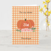 Carte Orange Citrouille Automne 31e anniversaire (Fleur jaune)