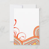 Carte Orange Coral Terracotta Paisley Mariage (Dos)