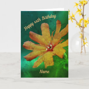 Carte Orange Daisy Flower Art Personnalisé Anniversaire